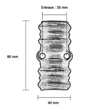 Roulette coulissante noire Rollinger 16x8 mm pour crémone de tringle