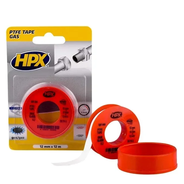 HPX PTFE Teflon Tape 12mm x 12m Plumbing Gas Seal Gastec Certified Thread Sealant