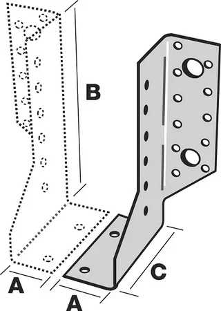 Simpson SDED380/30 Timber Joist Hanger 30x158mm Galvanized Steel 2mm Thick Heavy Duty Structural Connector