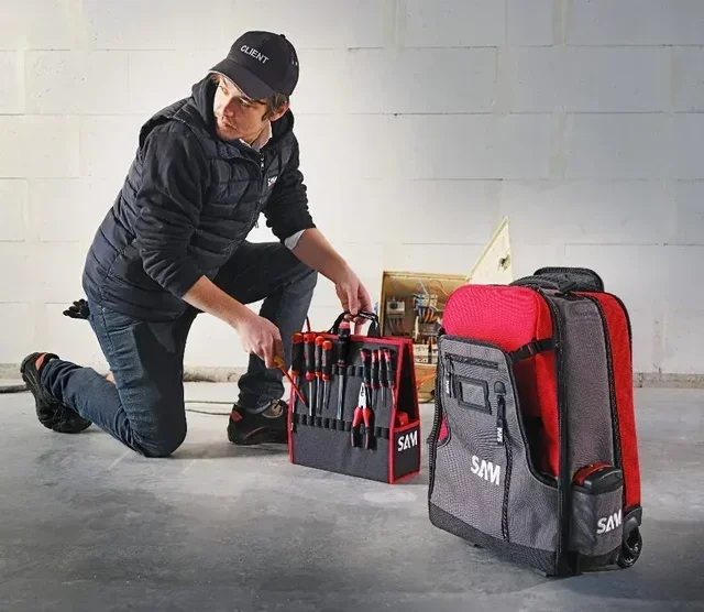 SAM OUTILLAGE CP-100-BAG5N 40L Professional Work Backpack with 100 Tools Complete Set