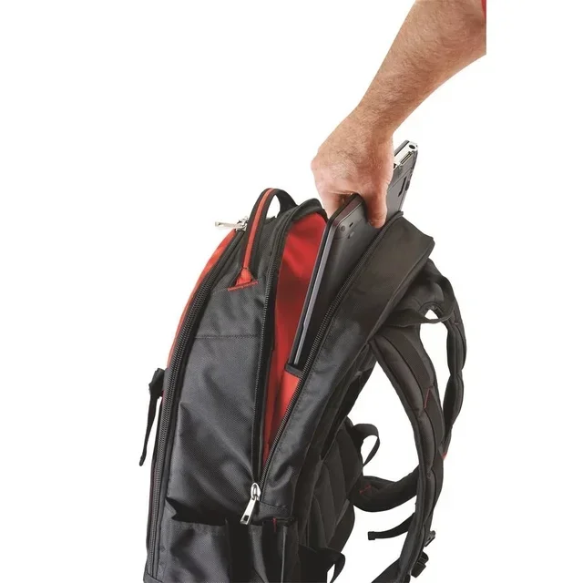 Milwaukee 48228200 Baustellen Rucksack - Ultra-robustes Nylon 35 Fächer Werkzeugrucksack