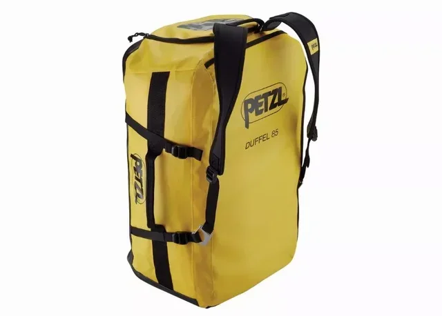 Sac de transport Petzl Duffel 85L jaune noir - Voyage escalade