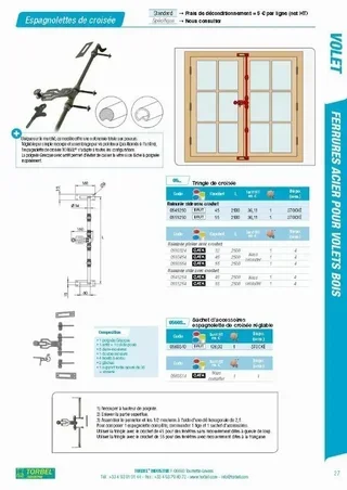 Sacchetto accessori bastone tenda incrociato BR TORBEL 0560S10 - Chiavistello tradizionale espagnoletta