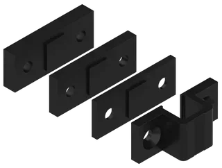 Sachet gâche noire aluminium 250mm 500mm cale porte LA CROISÉE DS 6812-013