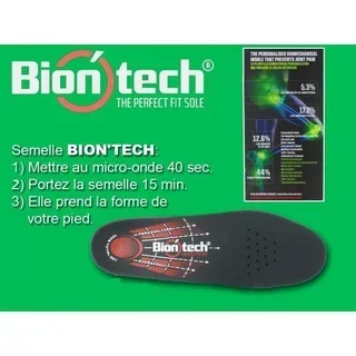 Semelles biomécaniques S24-316 antibactériennes automoulantes absorbant chocs