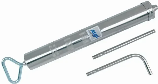 Siringa da laboratorio ALGI acciaio nichelato 0719 olio ad alta viscosità beccuccio dritto piegato