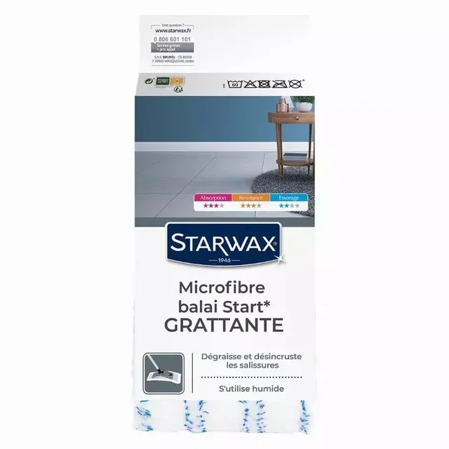 Copertura in microfibra abrasiva STARWAX per mocio Start - 46x13 cm