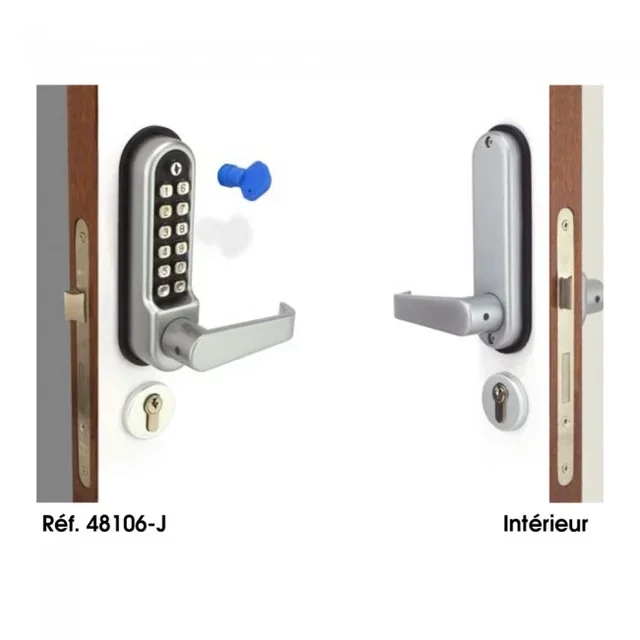 Serrure à code mécanique Jokey 1500 LOKOD nickel satiné réversible - Réf. 48106-J