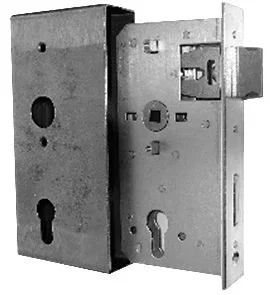 Serrure réversible GAH ALBERTS 413415 demi-tour avec cylindre et boîtier acier 34x185x90 mm