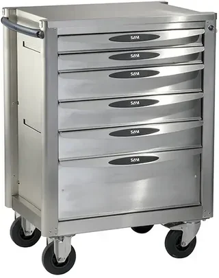 Tool Cart 6 Drawers Stainless Steel SAM OUTILLAGE 40 cm - 950 kg Capacity