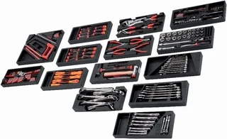 Workshop tool cart 6 extra large drawers 202 tools SAM OUTILLAGE CPP-XL