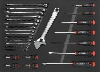 Workshop Tool Trolley SERVI-630N SAM OUTILLAGE with 200 Industrial Maintenance Tools