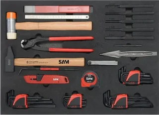 Workshop Tool Trolley SERVI-630N SAM OUTILLAGE with 200 Industrial Maintenance Tools