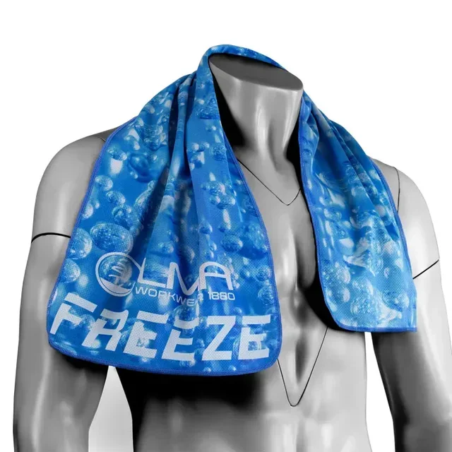Asciugamano rinfrescante riutilizzabile blu stampato Freeze LMA 99135