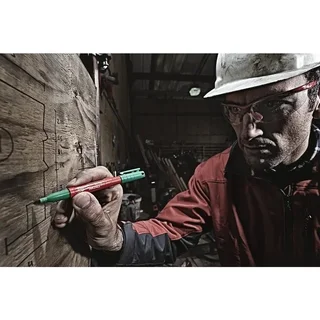 Set 4 marqueurs permanents MILWAUKEE Inkzall pointe ultra résistante noir bleu vert rouge