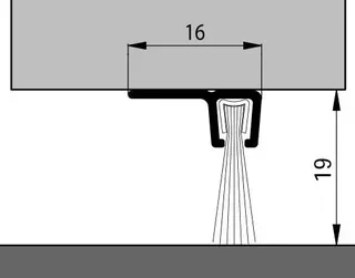 Bas de porte à brosse aluminium IBS90/18 ELTON - Étanchéité 3m