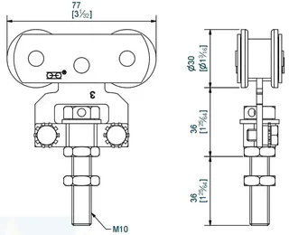 MANTION 235A M10 Gate Roller Bracket Mounting 80kg Load Capacity Sliding Gate