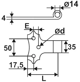 Drehbarer Bildaufhänger Stahl schwarz Ø14mm - verstellbare 85mm Befestigung