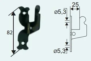 Supporto rustico TORBEL acciaio nero cataforesi per maniglia finestra