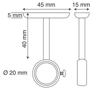 Support tube chromé MANART avec vis de fixation murale M