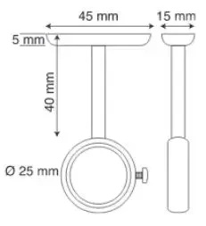 Soporte de tubo cromado MANART con tornillo de fijación mural M