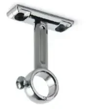 Soporte de tubo cromado MANART con tornillo de fijación mural M
