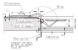 Sistema di prolunga 850 mm MONIN per finestra a battente - Carico max 20 kg - Ref. 152 340