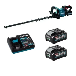 Taille-haie sans fil Makita XGT 40V 75 cm avec 2 batteries 4Ah et chargeur rapide