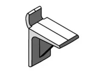 Taquet aluminium brut T39 VACHETTE crémaillère encastrée boîte 100 unités