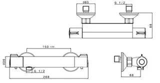 Thermostat-Duschkopf THU50 THERMADOR verchromt mit Mischbatterie - PM82155CR