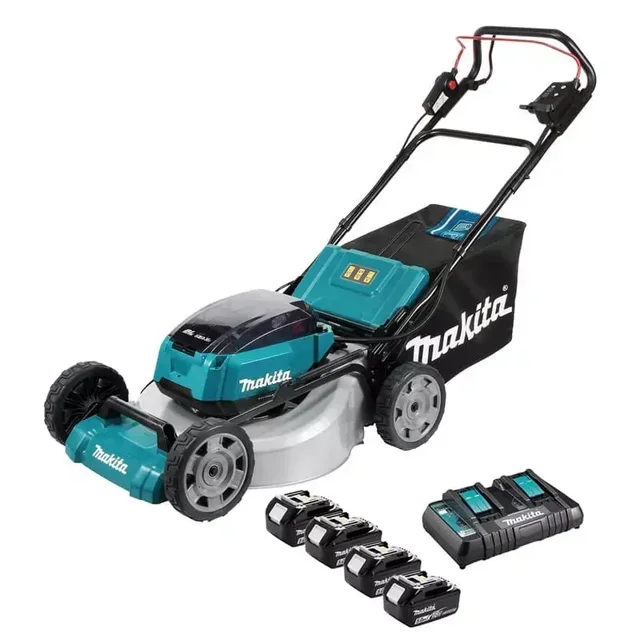 Tondeuse autotractée MAKITA DLM532PT4 36V avec 4 batteries 5.0Ah et chargeur double