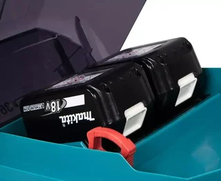 MAKITA DLM481CT2 36V LXT Self-Propelled Lawn Mower 48 cm with 2x 5Ah Batteries and Dual Charger