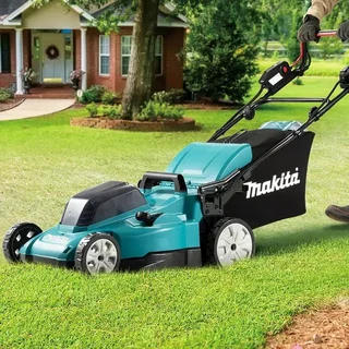 MAKITA DLM481CT2 36V LXT Self-Propelled Lawn Mower 48 cm with 2x 5Ah Batteries and Dual Charger