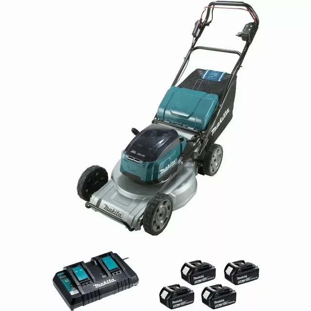 Tondeuse autotractée MAKITA DLM533PT4 36V avec 4 batteries 5Ah pour jardin jusqu'à 2000m²