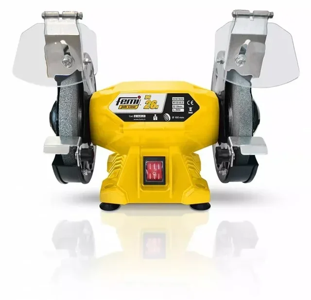 Esmeriladora monofásica FEMI BGN - Amoladora de banco profesional con muelas abrasivas y soporte con cubeta de agua