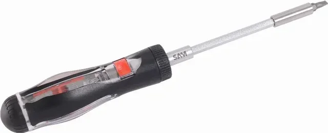 SAM OUTILLAGE T-PE Ratchet Screwdriver with 13-in-1 Bit Holder