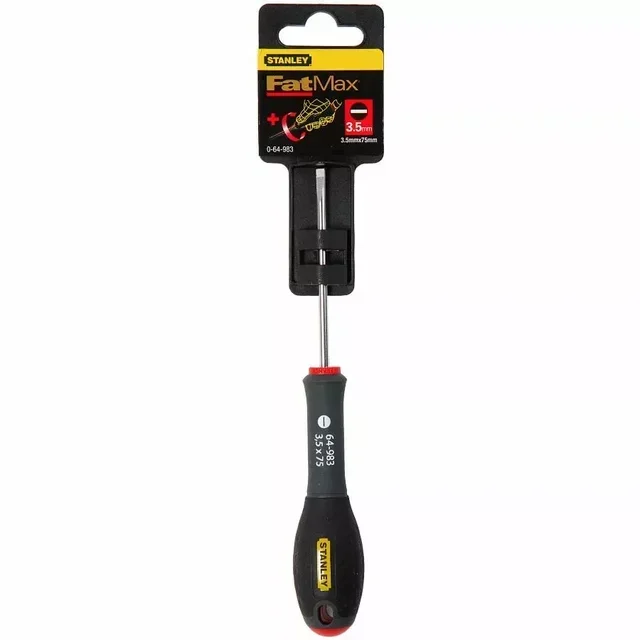 Destornillador Electricista Stanley FATMAX 3,5x75 mm Profesional Cromo Vanadio Mango Soft Grip Antideslizante