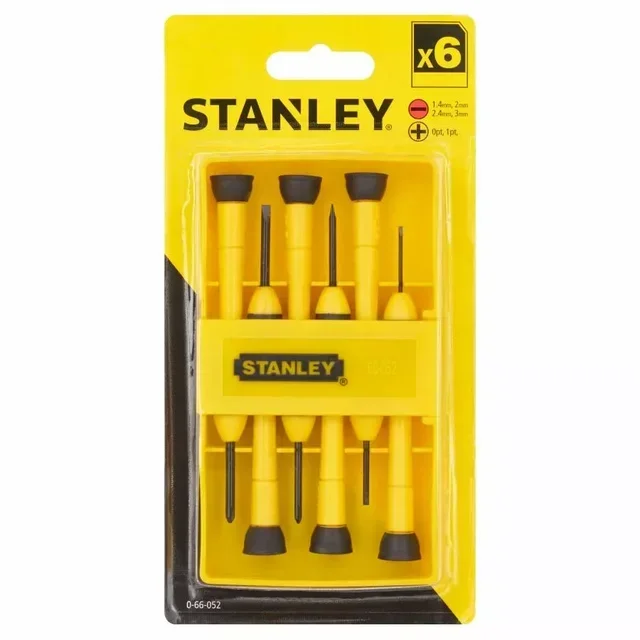 Stanley Set 6 Cacciaviti Orologiaio Acciaio Cromo Vanadio Bimateriale