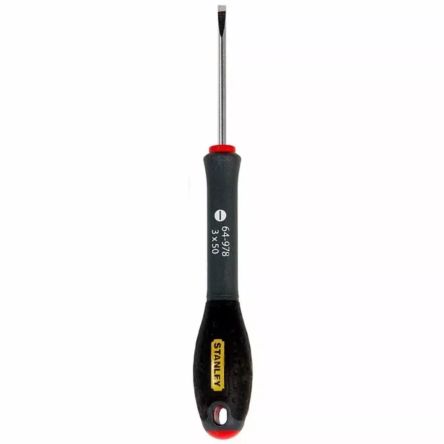 Destornillador Electricista Stanley FATMAX 3x50mm - Hoja Cromo Vanadio, Mango Soft Grip Antideslizante para Uso Profesional Intensivo