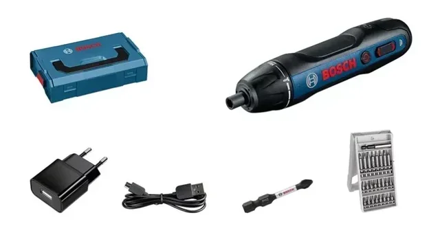 Tournevis électrique sans fil Bosch GO 2.0 avec embrayage mécanique et 25 embouts
