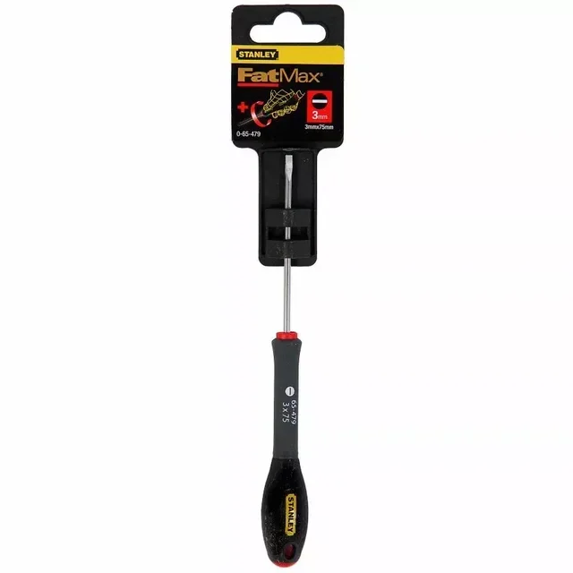 Cacciavite meccanico Stanley FATMAX 0-65-479 3x75mm - Lama in acciaio cromo-vanadio con impugnatura soft grip
