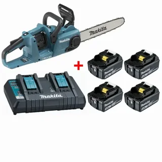 Tronçonneuse Makita DUC353Z 36V sans fil avec 2 batteries 4Ah et chargeur double