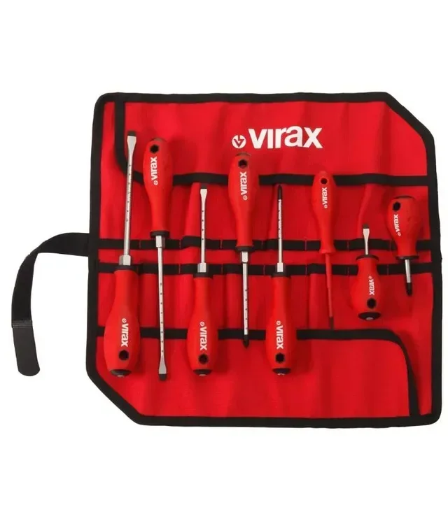 Astuccio in tessuto VIRAX 8 cacciaviti di precisione modello 341810 punta magnetica