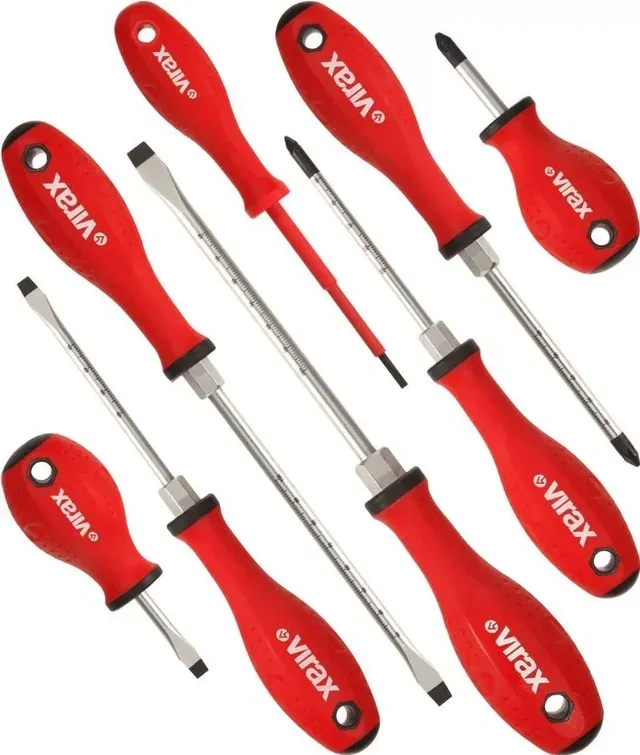 Astuccio in tessuto VIRAX 8 cacciaviti di precisione modello 341810 punta magnetica