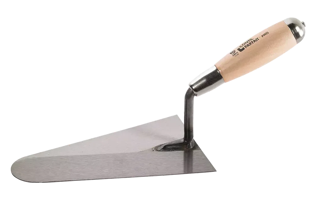 Truelle italienne ronde 18 cm manche bois lame acier trempé OUTIL PARFAIT