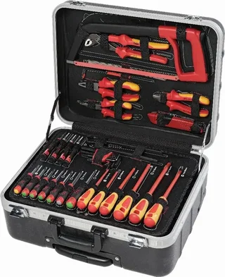 Electrician rolling tool case 128 insulated tools 1000V SAM OUTILLAGE