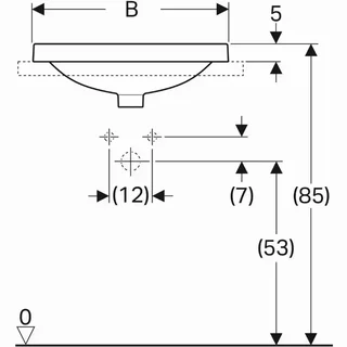 Lavabo Ovale Geberit VariForm 500.720.01.2 Incasso Sottopiano Bagno