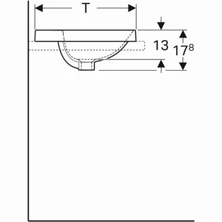 Lavabo Ovale Geberit VariForm 500.720.01.2 Incasso Sottopiano Bagno
