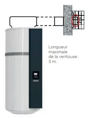 Ventouse horizontale Ø 80/125 chauffe-eau thermodynamique THERMOR 354641
