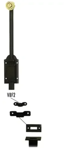 Verrou boîte fonte noir bouton laiton COUILLET VBF2.300 300mm